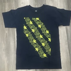 adidas Originals Black/Yellow Logo Graphic Jersey Cotton T-Shirt Men’s S