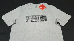 Puma Mens Graphic Tee Graphic Logo Gray Regular fit