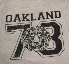 Vintage Shirt Oakland Lion 73 T-shirt Seattle Cotton Works Ringer L Muscle Tee