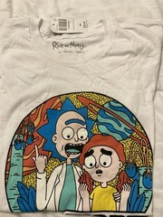 Hot Topic Rick and Morty Rick Sanchez Morty White Graphic Crew Neck Tee M