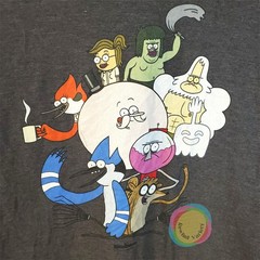 Regular Show T-Shirt Medium Heather Gray Port & Company Cartoon Network Graphic