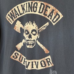Walking Dead Survivor T-Shirt Mens Sz 2XL Black Gildan Heavy Cotton Short Sleeve