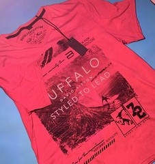 Buffalo David Bitton Styled To Lead Pink Graphic V-Neck T-Shirt NWT Men’s Size L
