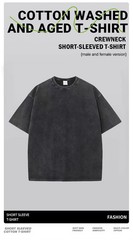 Oversized washed Heavyweight 100% Cotton T-Shirt Vintage Wash Blank Tee S-XXL