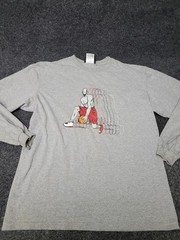 AND1 Shirt Mens Large Gray Long Sleeve Basketball Player Graphic Tee T-Shirt