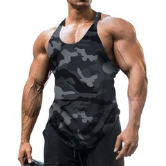Men Gym Vest Racerback Bodybuilding Muscle Stringer camouflage Tank Fitness Tops