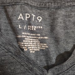 Apt 9 Tee Mens Large Premier Flex Gray Heathered Slim Fit V-Neck Sleep Shirt