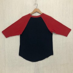Badger Sport Mens S Cardinals Jeffersons Raglan Baseball Tee Navy Red 3/4 Sleeve