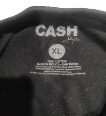 OFFICIAL JOHNNY CASH ‘AMERICAN REBEL’ T-SHIRT – BLACK, SIZE XL
