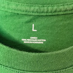 Apple Long Sleeve Shirt Large Tech Promo Green Recycled Cotton Crew Neck Tee