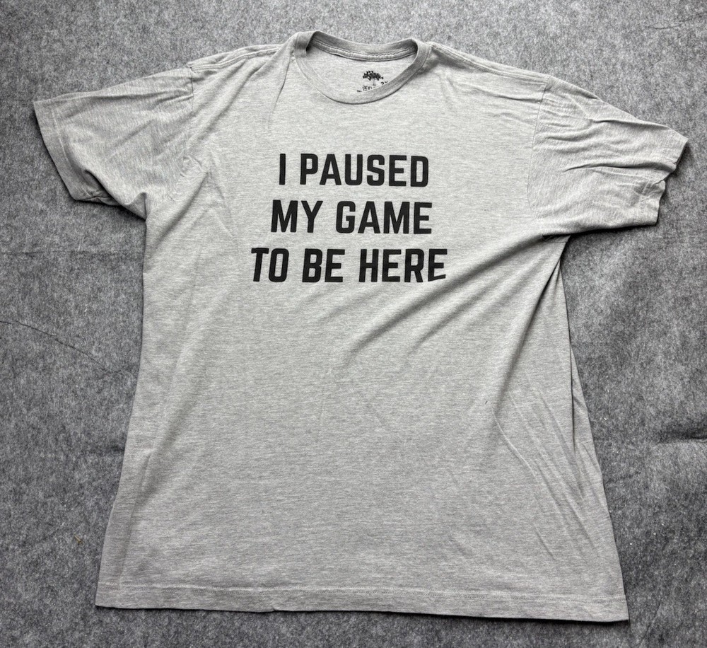 Ann Arbor T-Shirt XXL Men’s Gray Graphic Tee ‘I Paused My Game To Be Here