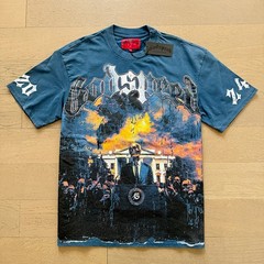 NEW 2026 Godspeed Skeleton Leader Pattern printing Tee Washed Mens T-shirt