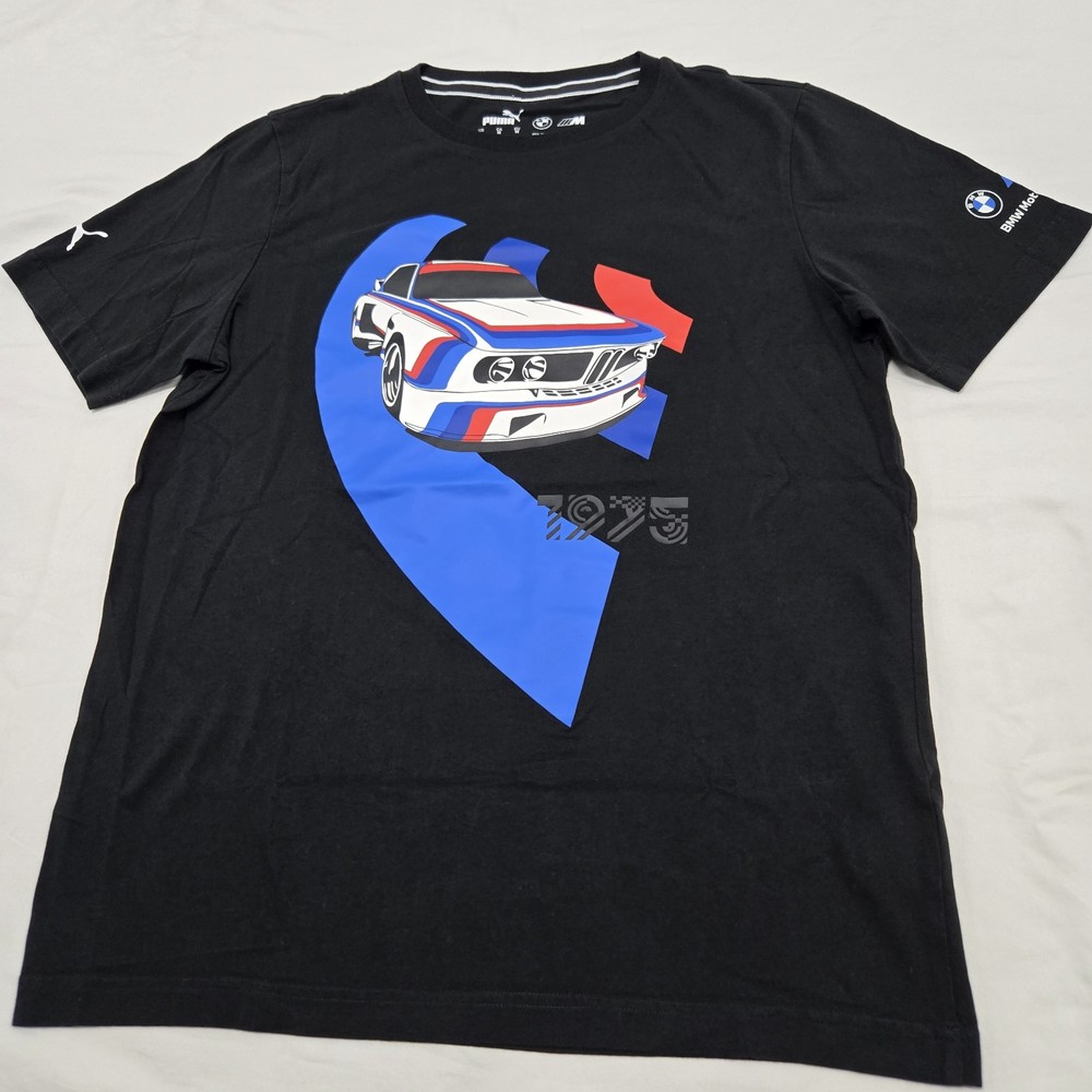 EUC Size MEDIUM Puma x BMW Motorsports Vintage Car T-Shirt 1975 MMS Graphic Tee