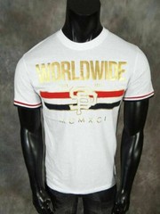 Mens Southpole T-Shirt Worldwide Raised Gold Foil Prints Black Red or White