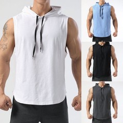 Mens Sleeveless Gym Hoodie Vest Perfect for Sports Fitness and Casual Wear