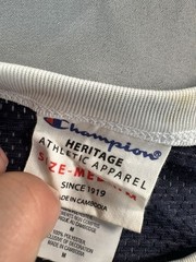 Champion Men’s Classic Jersey Script Logo Navy Blue White Size Medium VINTAGE