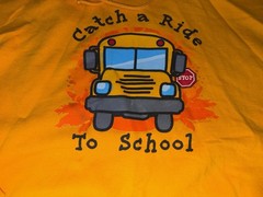 GILDAN heavy blend 2XL CATCH A RIDE TO SCHOOL YELLOW LS HOODED SWEATSHIRT NNT