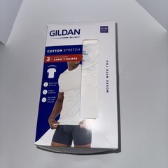 Gildan Select Men’s Crew Neck T-Shirts Stretch Tagless White 3-Pack 2XL