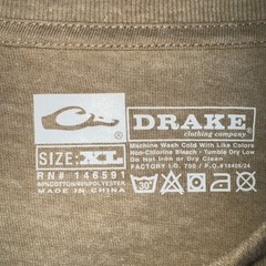 Drake Waterfowl Long Sleeve Pocket T-Shirt Men Circle Mallard Graphic Tan XL NEW