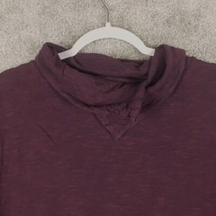 i Jeans By Buffalo Caruso Mock Cowl Neck Maroon Long Sleeve Shirt Sz L Mens Logo
