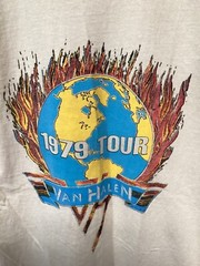 Van Halen World Tour 1979 Beige Small Cotton T Shirt T4
