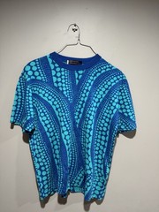 Louis Vuitton L Size Kusama All Over Pumpkin T Shirt Green Blue Cotton Tee