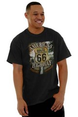 Route 66 Truck Driver Gifts Semi Trucking Womens or Mens Crewneck T Shirt Tee