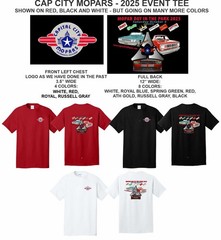 CAPITAL CITY MOPARS DAY IN THE PARK 2025 T-Shirt many colors & sizes $5