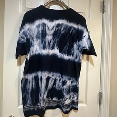 Vintage Style Tie Dye Graphic T-Shirt Black White Artistic Figures XL