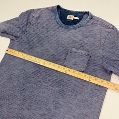 Faherty Shirt Mens L Blue Indigo Dyed Red Striped Organic Cotton Pocket T Casual