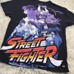 Street Fighter Men’s XL Black Large Scale All Over Graphic Tee Brisco Brands