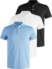 Star Vibe 3 Pack Polo Shirts for Men Quick Dry Activewear Short Sleeve Golf Polo
