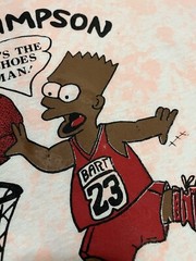 Vintage 90s The Simpsons Bart Jordan Bulls Basketball T-shirt Tie Dye
