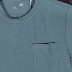 Free Fly Mens Bamboo Flex Pocket Tee Heather Sea Pine Green M 8300 UPF 50+ NEW