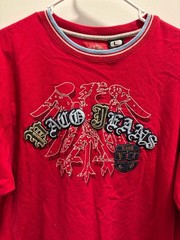 Vintage Paco Jeans 90s Y2K Hip-Hop Tee Shirt JNCO Style Size 4XL Red Embroidered