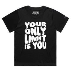 VOICEART Your Only Limit Is You Quote Motivational T-Shirt with Premium Graphic
