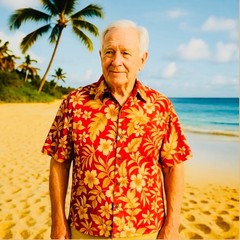 Men’s Pierre Cardin Hawaiian Shirt XXL Red Tropical Floral Button Up Aloha