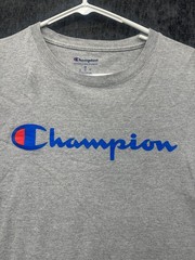 Champion Authentic Athletic Shirt Mens M Heather Gray Script Logo Standard Fit