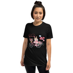 14 February Heart Day Holiday Happy Valentine’s Day T-Shirt, Bicycle Love Gift