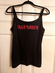 Iron Maiden tank top Red Glitter Iron Maiden Shirt Fitted Iron maiden Crop Top