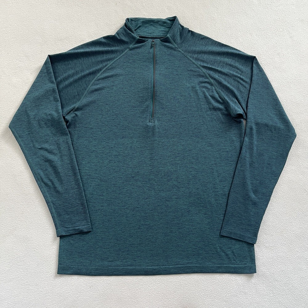 Lululemon Night Sea Deep Cove Teal Metal Vent Tech 1/2 Zip Long Sleeve Top XL