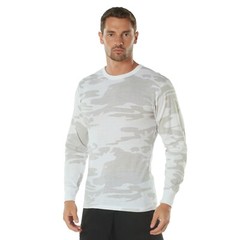 Rothco White Camo Long Sleeve T-Shirt Tactical Military Crew Tee Undershirt