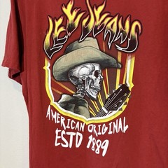 Lee Jeans Cowboy Skeleton Guitar T-Shirt Large ESTD 1889 Mens Y2K Graphic Tee