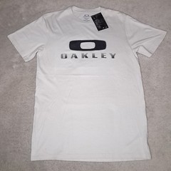 Y2K Oakley Griffen T-shirt Mens Small Crystal Gray Big “O” Logo Spellout