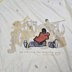 Vintage Platinum Fubu Fat Albert Shirt Mens XXL Yellow 90s Y2k Baggy Skater