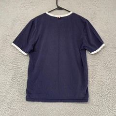 Thom Browne Ringer Shirt Mens 2 / Medium Navy Blue Side Button Made In Japan Tee