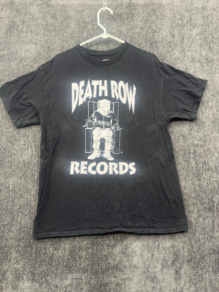 Death Row Records Rap Tees Shirt Mens Large Black Iconic Electric Chair Crewneck