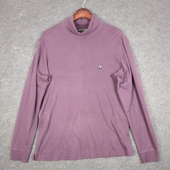 Brooks Brothers Mens Supima Cotton Mock Neck Performance Knit Shirt Purple M