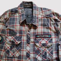 Affliction Black Premium Hand Crafted Shirt Tough As Nail Men 2XL Y2K Grunge