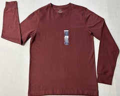 George Men’s Cotton Crewneck Tee with Long Sleeves, Size Small (34-36) NWT